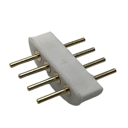 2.54mm gia công pin tiêu đề Vàng Flash mạ PPS Đen thẳng Pin 4P brass cơ thể cho các ứng dụng PCB gia công pin tiêu đề