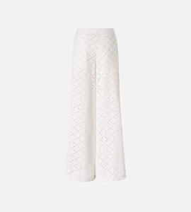 <span class=keywords><strong>Pantaloni</strong></span> Estivi Casual da Donna <span class=keywords><strong>con</strong></span> <span class=keywords><strong>Vita</strong></span> Elasticizzata e Design Ricamato Traforato, Stile Rilassato - Product Image 6