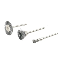 Brosse de polissage à tige de 3 mm, brosse métallique, accessoires pour mini-perceuse, outils rotatifs pour meuleuse, kit de brosses métalliques pour élimination de la rouille