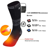 Savior Unisex media pantorrilla calcetines térmicos estilo deportivo patrón sólido fino comprimido elástico fibra compuesta recargable