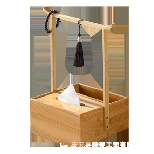 Bamboo Tissue Box Rectangle Standing Type Multipurpose Desktop Organizer For Office Use - Product Image 4