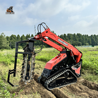 Minicargadora Compacta XC1100 Euro5 con Certificación CE, Larga Vida Útil, Bombas de Alta Gama e Implemento de Zanjadora para Trabajos Agrícolas