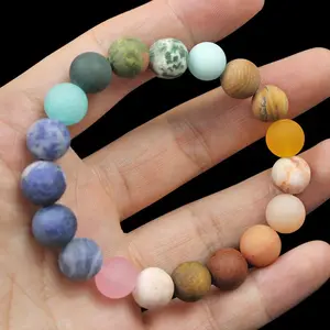 10mm sistema solare otto pianeti bracciali in pietra naturale universo via lattea gioielli braccialetto di perline