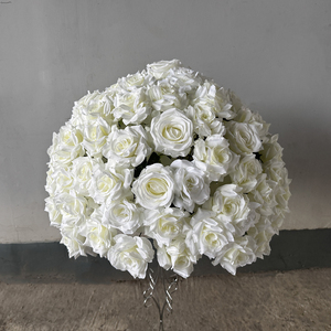 Customization Romantic Modern <b>Artificial</b> <b>Flower</b> Ball Table Centerpieces Silk White Rose Arrangement Wedding Decorations - Product Image 2