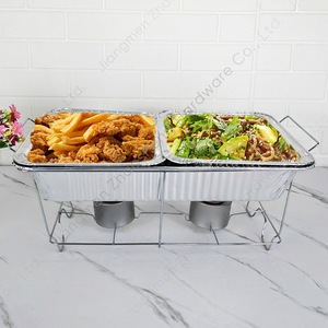 Rectangular Wire Food Warmer <b>Rack</b> For Buffet Hotel Family Gathering Silver Iron 590X320X210MM - Product Image 3
