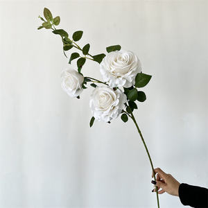 กิ่ง<span class=keywords><strong>กุหลาบ</strong></span>ประดิษฐ์สำหรับตกแต่งงานแต่งงาน ขายส่ง 3 หัว <span class=keywords><strong>กุหลาบ</strong></span><span class=keywords><strong>ปลอม</strong></span>กำมะหยี่ สำหรับวันวาเลนไทน์ - Product Image 5