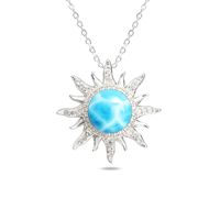 Pendentif en argent sterling 925 avec larimar naturel, bijou de luxe, vente en gros