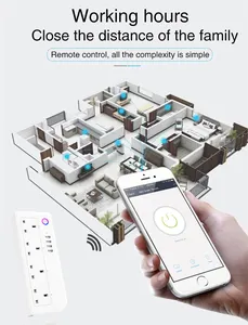 Tuya WiFi Smart Fernbedienung UK Steckdosen leiste Stecker mit 4 Steckdosen Arbeit mit Smart life