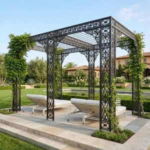 <span class=keywords><strong>Barandilla</strong></span> Contemporánea de Hierro y Acero con Vidrio para Exteriores, Uso en Granjas, Parques, Hoteles y Escuelas, Diseño Victoriano, Pérgola de Malla, Color Personalizado - Product Image 4