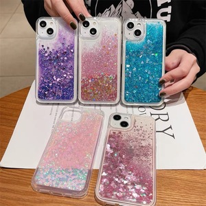 Coque de téléphone transparente colorée liquide sables mouvants pour iphone xs max xr x 11 12 <span class=keywords><strong>13plus</strong></span>, pour iphone 15 pro étui liquide paillettes - Product Image 2