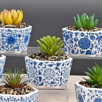 Pots à plantes succulentes en céramique, mini pots à fleurs mignons, petits supports pour plantes, conteneurs pour la décoration de la maison, du bureau et du jardin