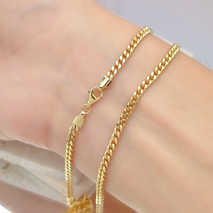 Chaîne en <span class=keywords><strong>or</strong></span> véritable 18 carats pour <span class=keywords><strong>homme</strong></span>, 3,1 mm, fermoir mousqueton, 24 pouces, 10 grammes, bijoux pour <span class=keywords><strong>homme</strong></span> - Product Image 2