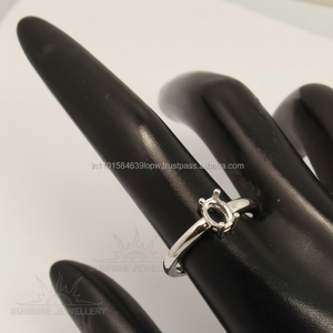 Nouveauté unique, bague en argent sterling massif 925 de forme ovale de 6x8 mm, toute taille, sertissage semi-monté, prix de gros, cadeau pour femme - Product Image 1