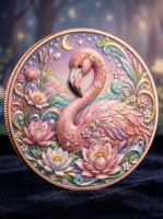 Pièce de monnaie en cuivre pur 999 de 5 oz, série animale en relief colorée UV, édition collector 3D haute définition