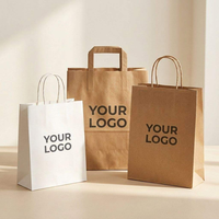 Sac en papier kraft marron personnalisé pour boutique de vêtements, sac cadeau avec poignées en corde de coton, idéal pour bougies artisanales