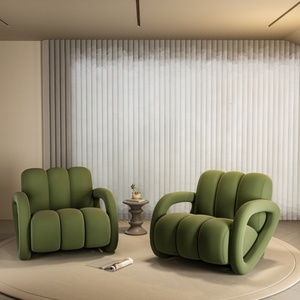 Sillón de Tela Geométrico Moderno, Individual o Doble, para Sala de Estar, Dormitorio Pequeño, Vestíbulo o Recepción - Product Image 1