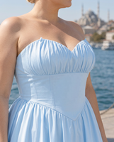 Vente en gros Robe midi élégante sans bretelles personnalisée pour femmes
