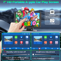 Cámara HD Universal de 7 Pulgadas con Pantalla Táctil IPS, Carplay Inalámbrico, Android Auto, DVR de Doble Lente, Navegación GPS, Control por Voz, OEM