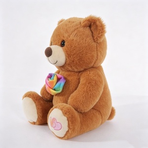 Oso de peluche personalizado con rosa de peluche, oso de peluche, oso de peluche marrón. - Product Image 4