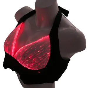 性能使用节日女孩派对发光在黑暗的光纤狂欢照明点亮 LED 胸罩