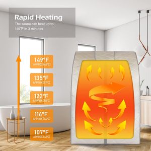 Smartmak <span class=keywords><strong>Sauna</strong></span> inframerah jauh seluruh tubuh satu orang Set SPA portabel dengan pengendali waktu & suhu jarak jauh - Product Image 2