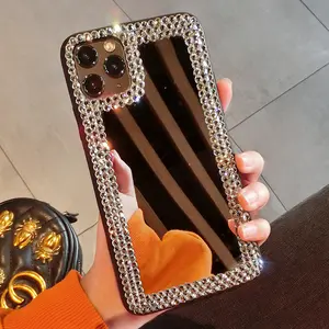 Luxury Diamond Makeup Mirror Phone Case Girls For Iphone 13 14 Pro Max 12 11 Pro Max Xr Xs Max 8 7 6s Plus Mobile Phone Case