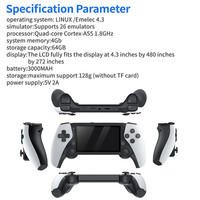 Lecteur de jeu classique M25 écran 4.3 pouces système Linux 64G console de jeu portable rétro portable pour psp