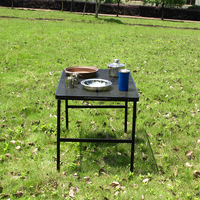 Table rectangulaire pliable en métal durable pour camping extérieur, design moderne, légère, pour barbecue commercial et feu de camp, 60x90 cm