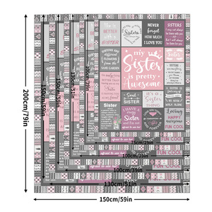 Couverture personnalisée avec citation pour sœur, rectangulaire, imprimée, en polyester et coton, anti-boulochage, pour usage domestique hivernal - Product Image 6