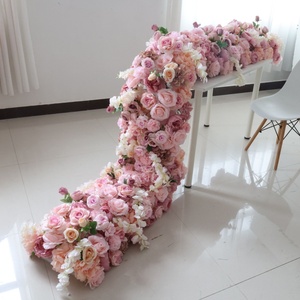Guirlande <span class=keywords><strong>de</strong></span> fleurs <span class=keywords><strong>de</strong></span> <span class=keywords><strong>table</strong></span> à manger en fausse soie rangée <span class=keywords><strong>de</strong></span> fleurs personnalisées, <span class=keywords><strong>chemin</strong></span> <span class=keywords><strong>de</strong></span> fleurs artificielles roses blanches pour décor d'événement <span class=keywords><strong>de</strong></span> <span class=keywords><strong>mariage</strong></span> - Product Image 6