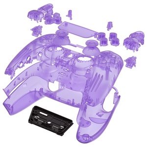 Coque complète pour manette PS5 avec boutons et capteur tactile, coque de remplacement personnalisée transparente violette, plaque avant et arrière - Product Image 2