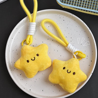 Pendentif en peluche Weixi Y2K mignon étoile jaune lumineuse, porte-clés couineur en coton PP doux, décoration de sac, modèle 260130-5