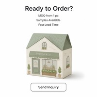 Boîte cadeau personnalisée en forme de maison de Noël avec couvercle articulé, imprimée, pliable, vente en gros, directement de l'usine pour la vente au détail et les cadeaux