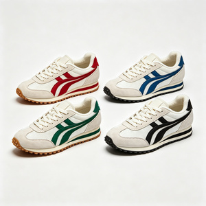 Chaussures de course rétro pour hommes, entièrement blanches, avec logo personnalisé, en maille et <span class=keywords><strong>cuir</strong></span> respirant, plateforme multicouche et semelle à crampons - Product Image 2