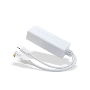 المصغّر USB 48V إلى 5V امدادات الطاقة وحدة كابل بمحقن بنقطة إدخال RJ45 802.3at الأبيض POE الفاصل