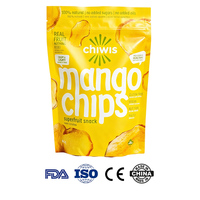 Sachet Doypack de qualité alimentaire avec fermeture éclair, emballage pour chips de mangue séchée, logo personnalisé acceptable