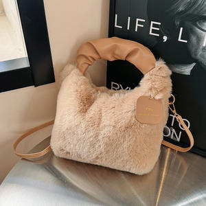 Mochila de Peluche con Diseño de Osito de Peluche para Niñas, Nueva Moda Otoño Invierno, Bolso Bandolera Pequeño con Cadena y Cremallera, Estilo Fresco y Dulce - Product Image 5