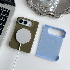 Minimalist Liquid Silicone Magnetic Case <b>for</b> <b>iPhone</b> 18 Duo Fold Skin Touch Full Hinge Shockproof Foldable Phone Cover Wholesale - Product Image 2