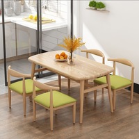 Ensemble table et chaises de salle à manger en bois moderne pour petits appartements - Table rectangulaire confortable et durable, ensemble de 4/6 pièces