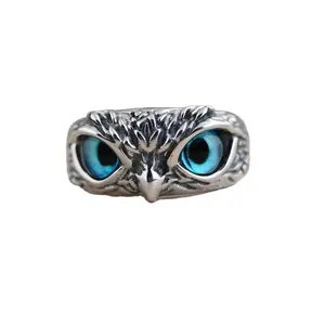 Drops hipping Hot Vintage bunte Eule Ring Devil's Eye Ring Schmuck Großhandel Tier Ring für Männer Frauen Hersteller Preis R110