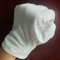 Gants légers en PU blanc double matériau avec paume enduite, dos tricoté 22 cm, pour travaux de précision électronique, emballage, inspection et tri
