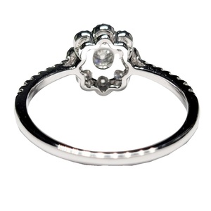 Hong Kong Supplier Jewellery Great Offer High Quality 18k Solid White Gold Real Diamond Cluster Wedding Rings Classic Pave - Product Image 3