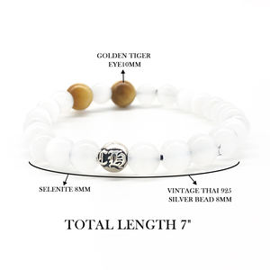 Pulseira de prata esterlina 925 com contas de ouro natural olho de tigre olho de gato vintage masculino e feminino - Product Image 6