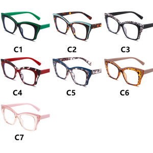 Gafas de luz azul para mujeres y niñas a la moda 2025 ceja azul Floral cuadrado grande TR90 Anteojos Opticos - Product Image 6