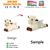 Peluche Agneau Mignonne Personnalisée, Animaux en Peluche Sur Mesure pour Enfants, Cadeaux de Noël, Décoration Maison, Peluches Kawaii, Mascotte OEM