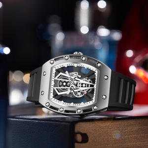 Montre pour homme, montre de luxe en alliage, quartz, étanche, affichage lumineux, bracelet en silicone, montre sport - Product Image 5