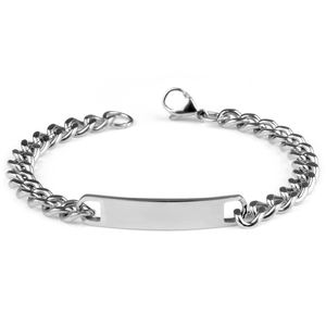 Classique Gravé Logo Bijoux Cadeau En Acier Inoxydable <span class=keywords><strong>Gourmette</strong></span> Cubain Lien Chaîne Bracelet Pour Les Couples - Product Image 2