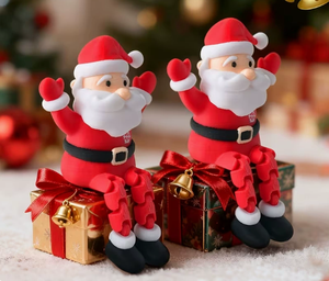 Père Noël articulé imprimé en 3D, figurine décorative <span class=keywords><strong>de</strong></span> Noël blanche - Product Image 1