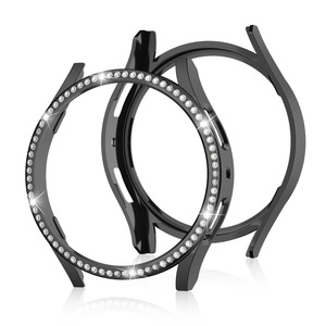 Carcasa de Marco duro para <span class=keywords><strong>Samsung</strong></span> <span class=keywords><strong>Galaxy</strong></span> <span class=keywords><strong>Watch5</strong></span>/4 40mm <span class=keywords><strong>44mm</strong></span> Funda protectora de reloj de PC hueco de diamante de fila única de lujo - Product Image 3
