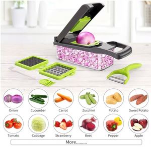 2023 Top Seller Kitchen Accessories 14 in 1 Food Dicer Onion Veggie Chopper Mandoline Slicer Multifunctional <b>Vegetable</b> Cutter - Product Image 4
